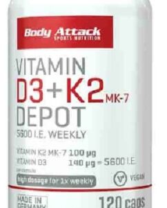 Body Attack Vitamin D3+K2 120 caps