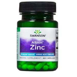 Swanson Albion Zinc Bisglycinat Chelat 15mg, 60 Kaps